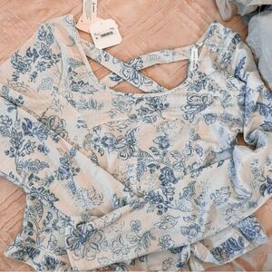 Altar'd State floral long sleeve top